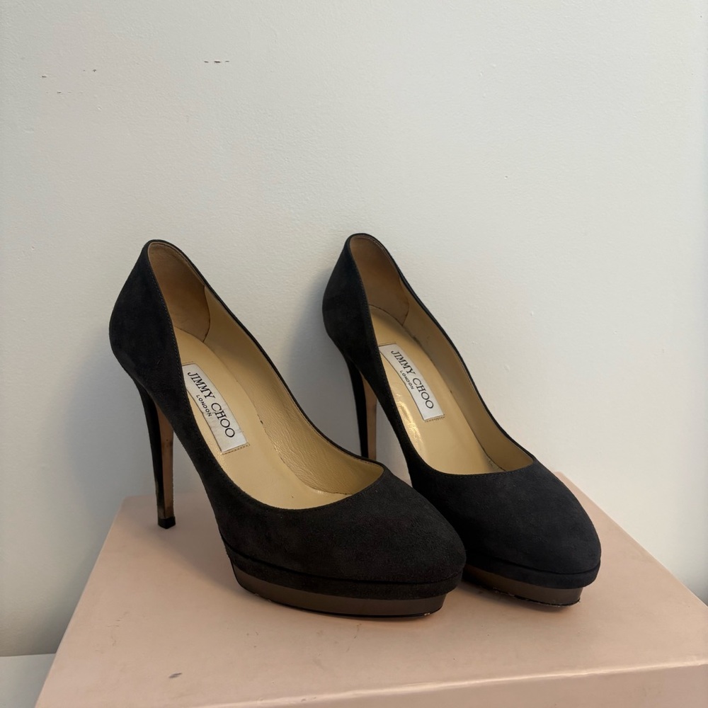 Jimmy Choo | black suede platform pumps